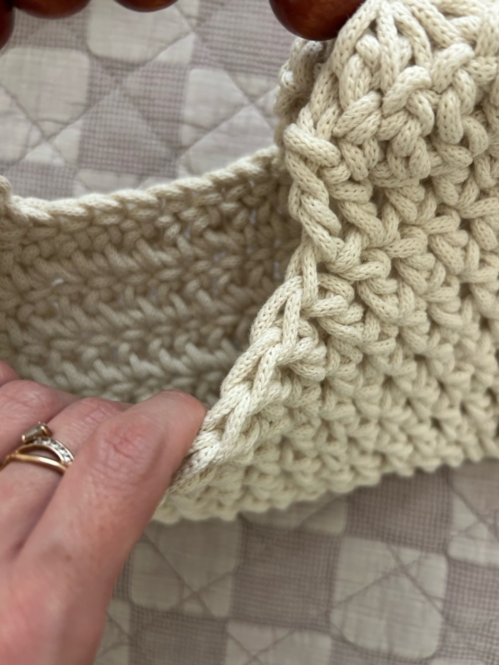 Handcrafted Crochet Wristlet Clutch - Black, Brown & Cream Options - Picture 3 of 5